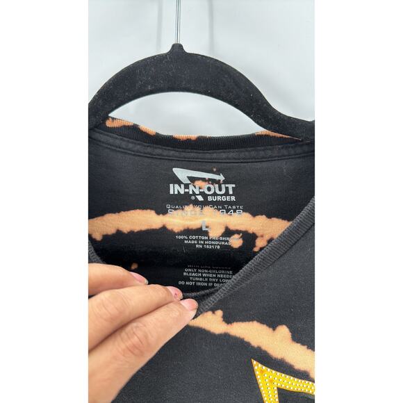 In n Out Burger California bleach dyed black T-shirt with graphic size L unisex - Picture 4 of 5